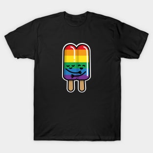 Lesbian Gay couple popsicle Rainbow flag LGBT love T-Shirt